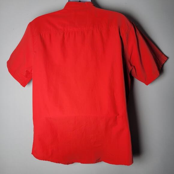 G.H. Bass & Co. Men’s L Red Button Up Short Sleeve Shirt Casual Outdoor Fishing - Picture 2 of 6